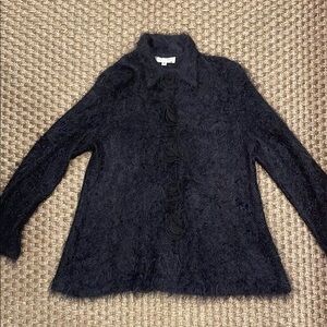D. Terrell Elegant Black Women's Sweater Jacket
